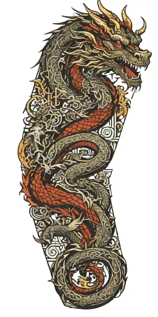 Chinese Zodiac Wood Dragon Tattoo Featuring Strength Wisdom