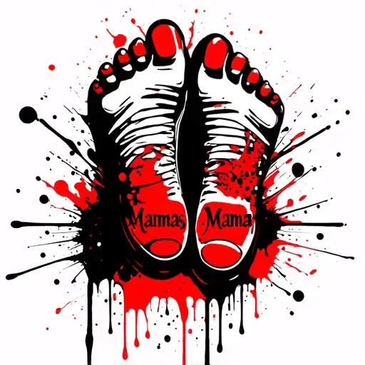 Baby Foot With Name And Mamas Name