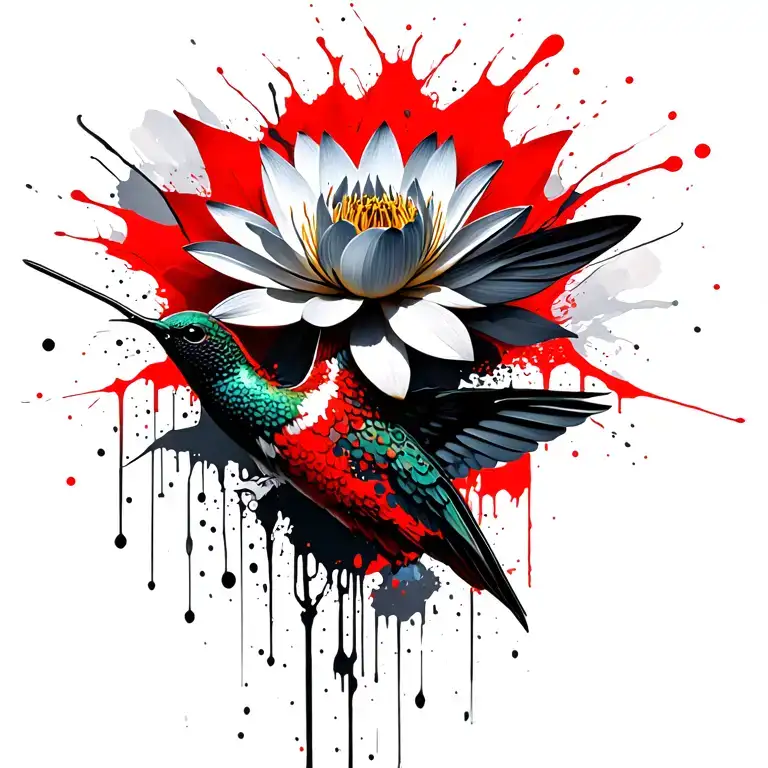 Lotus Flower Mechanical Hummingbird