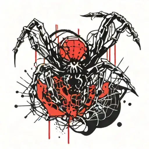 Spider And Blood Dripping