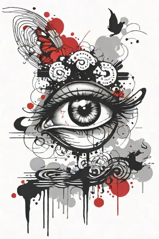 Eye And Cloud Background