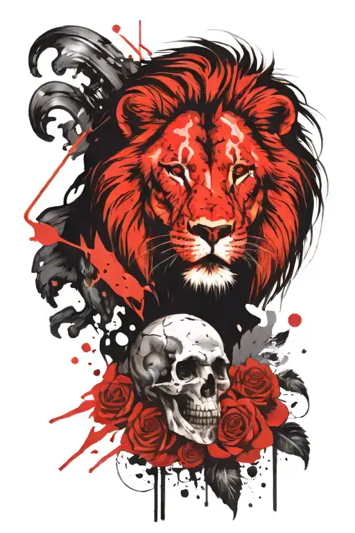 Lion And Skull Wearing