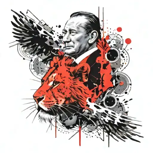 Ataturk And Lion Portrait