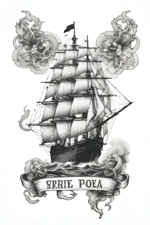 Ship And Lettering