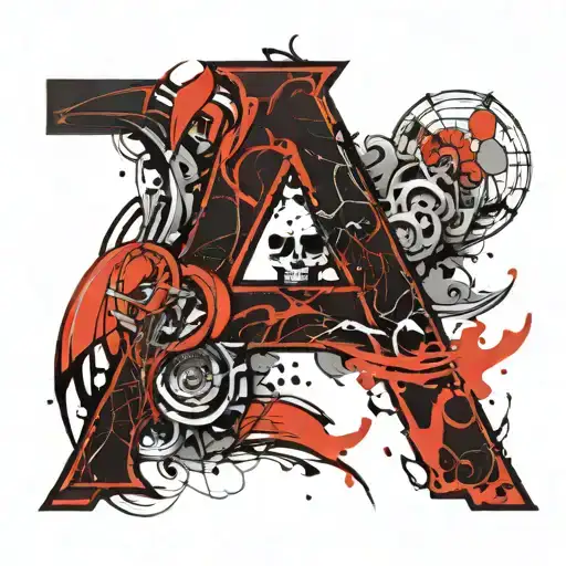 Design A Gothic Tattoo With The Letter R And E