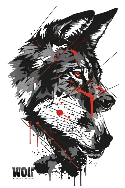 Wolf Face With Zero And One Programming Code