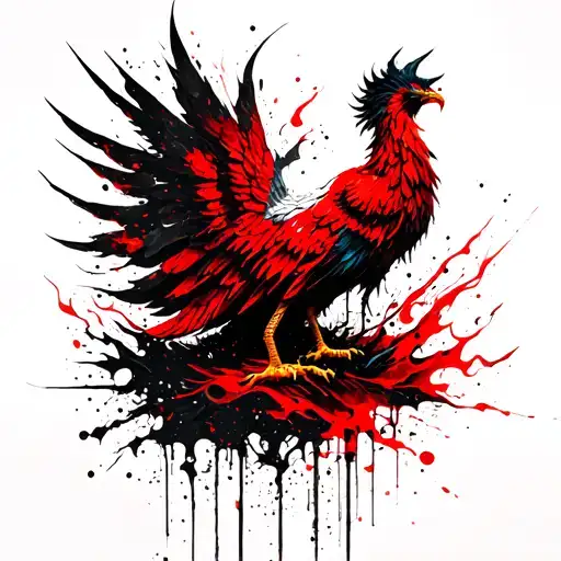 Paper Phoenix Rising From Flames