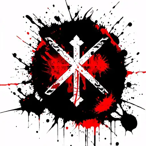 Alpha And Omega Symbol With A Cross