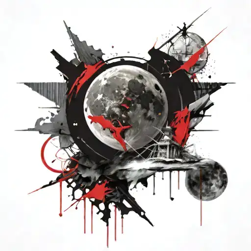 Birth Of A Full Black Moon Underneath Old Tattoo Of Full Moon