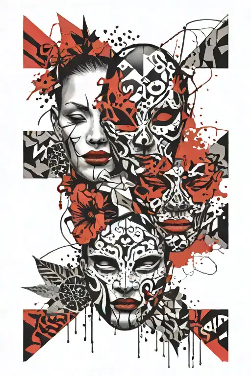 Mask Split Happy Sad Travel