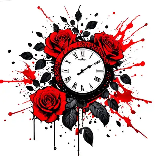 Clock And Roses And Colombia