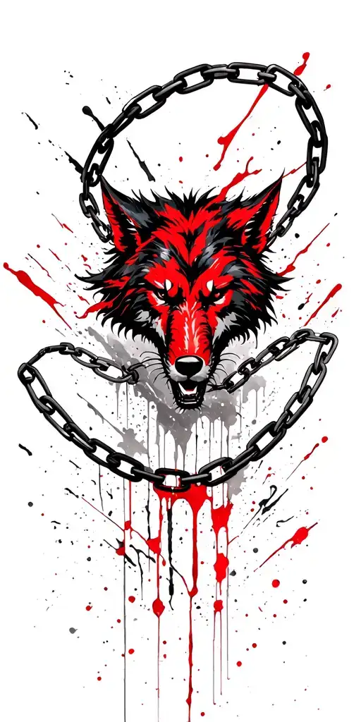 Fenrir Breaking Chains Representing Escape From Abuse And Anarchy