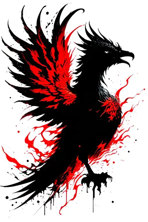 Phoenix Rising From Flames