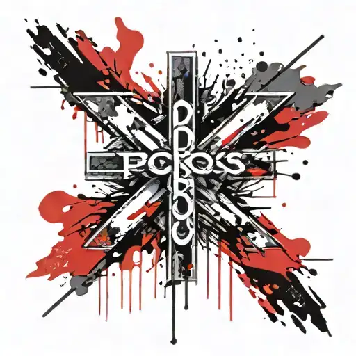 Black Cross And The Inscription Pride Flag Colors