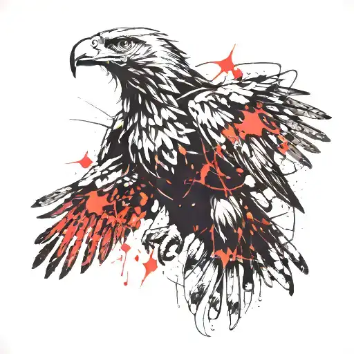Eagle Of Roman Legionaries In Black And Red With A Sign In Its Paws