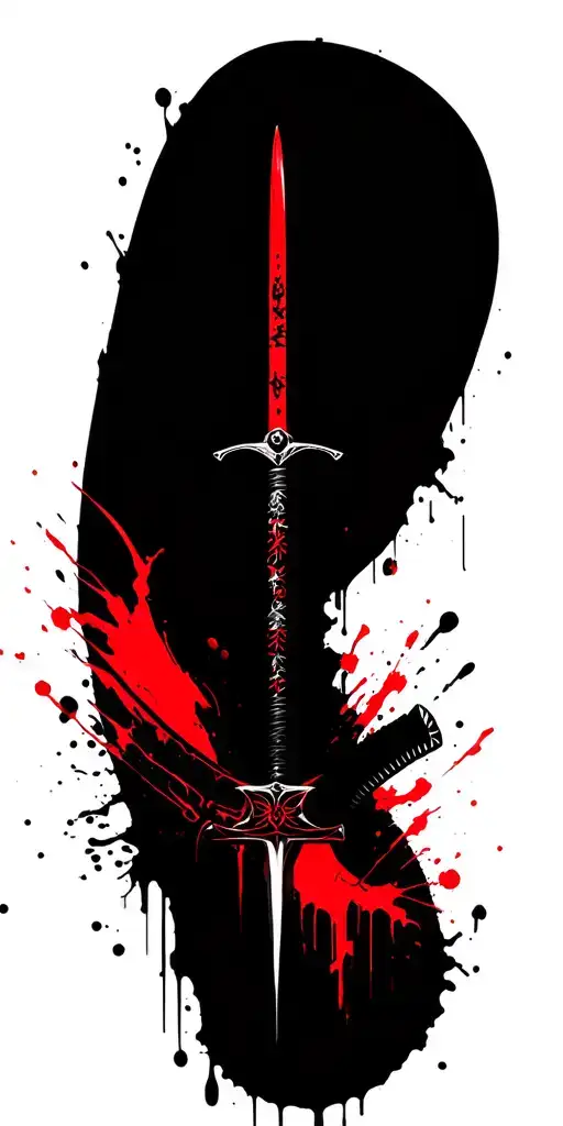 Katana Sword Piercing Skin