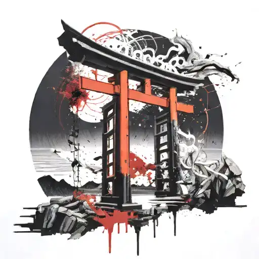 Black Hole Inside Torii Gate