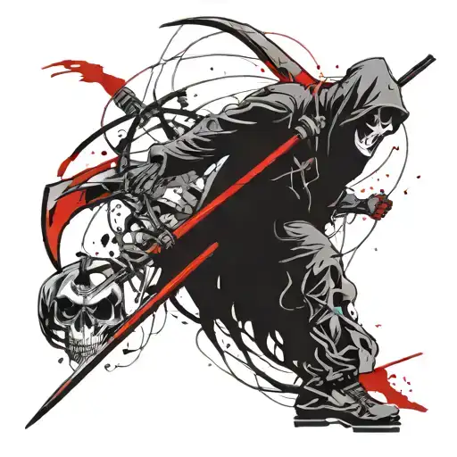 Bloody Reaper With A Scythe