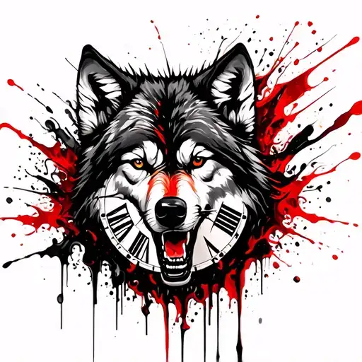 Wolf And Clock Melting