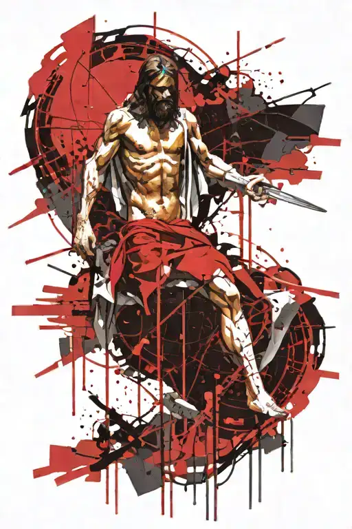 Jesus Where His Legs Are A Knife