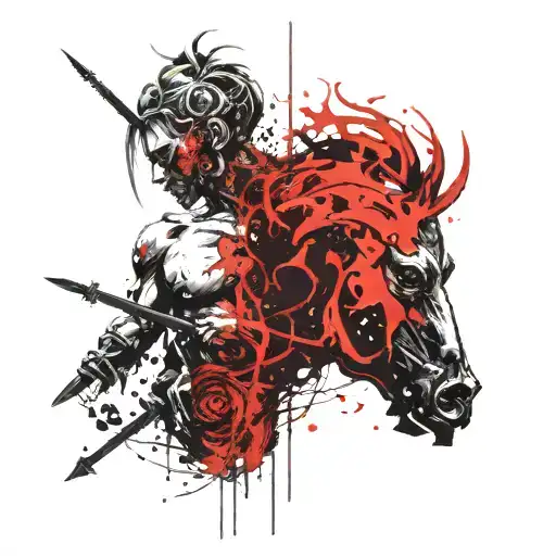 Saggitarius Zodiac Sign With A Half Human Half Ghost