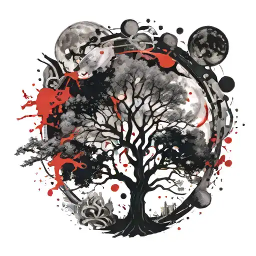 World Tree And Moon
