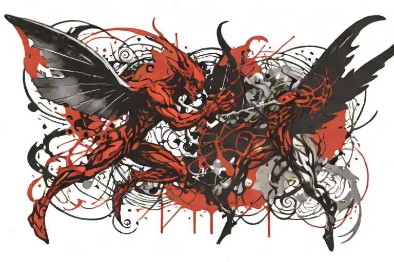 The Fight Between The Devil And The Angel