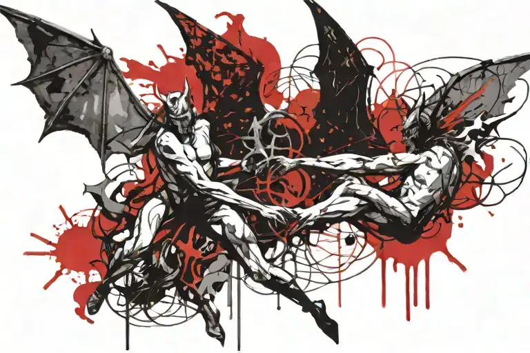 The Fight Between The Devil And The Angel