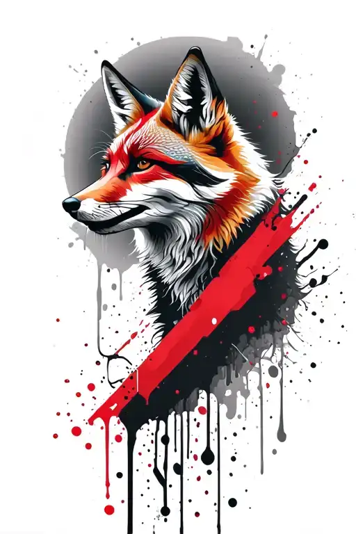 Howling Fox With Belarus Theme