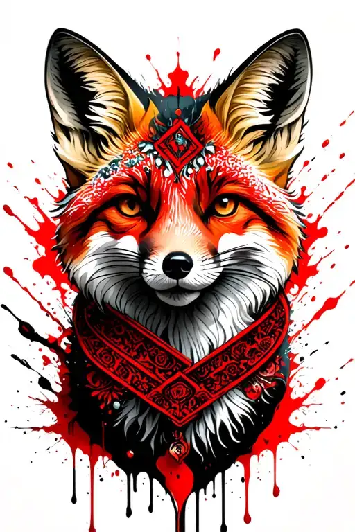 A Fox Wrapped Around A Traditional Belarusian Ornament