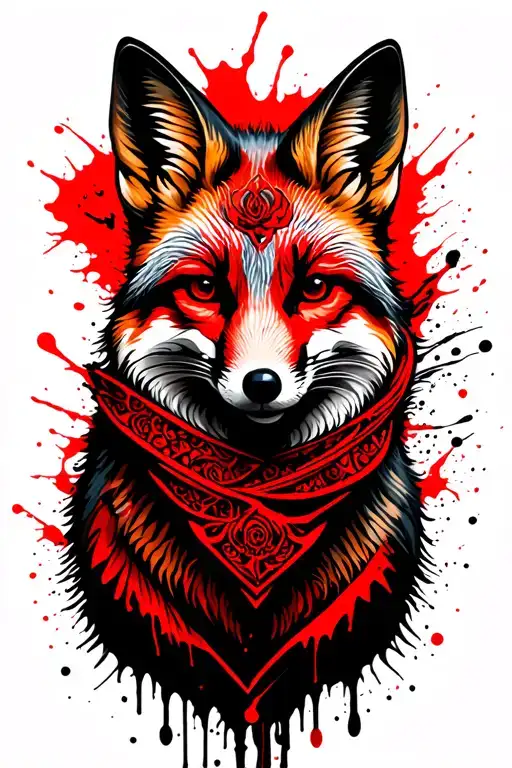 A Fox Wrapped Around A Traditional Belarusian Ornament