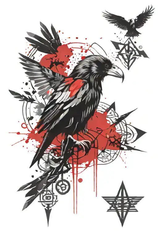 Norse Raven And Runes