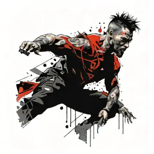 Aggressive Ancient Ages Colourful Male Fighter