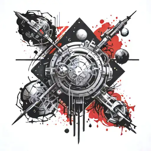 Space Surrounded Memorial Tattoo For Forearm