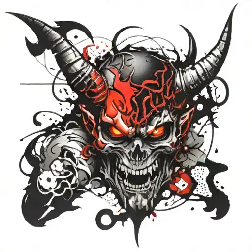 Demon Tattoo Featuring