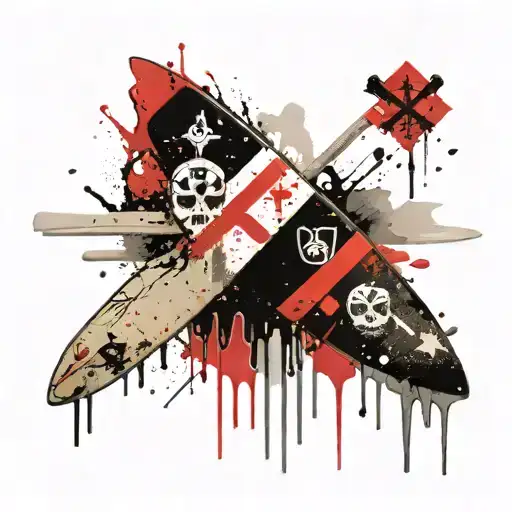 Surfboard In A Beach With A Christian Cross