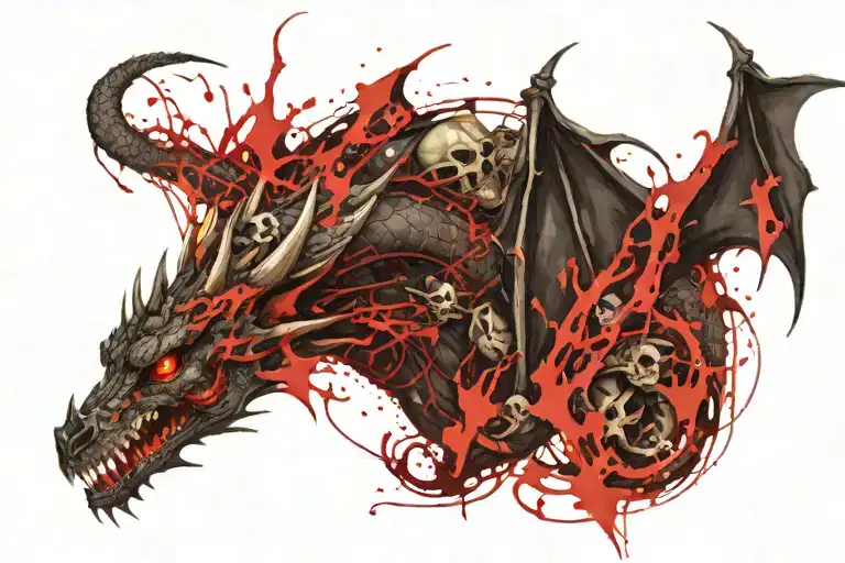 Dragon With Skull