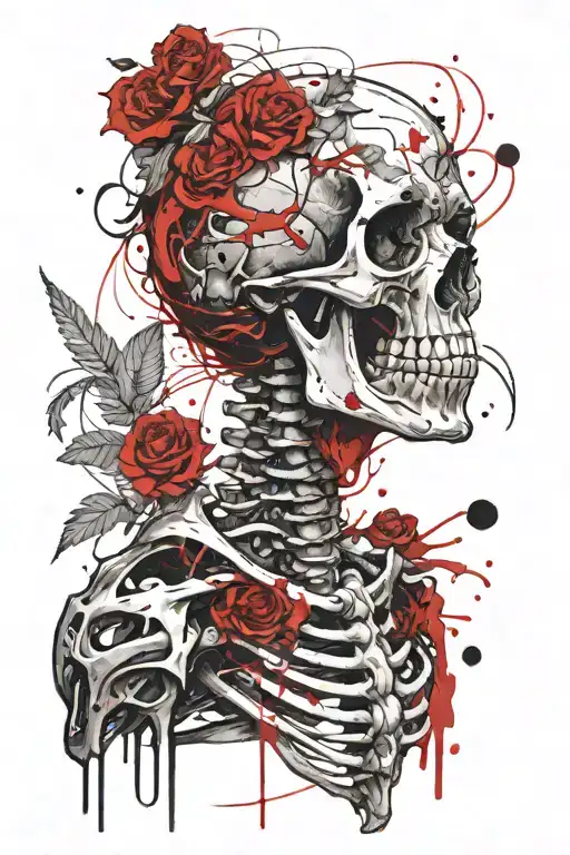 Top Of A Skeleton In Smoke Rising