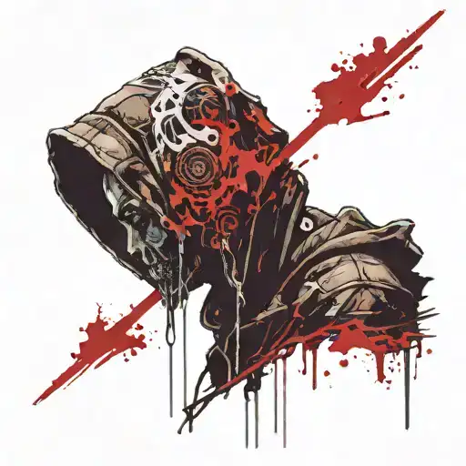 Death With A Hood On His Head Prays To God