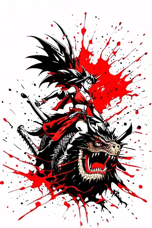 Valkyrie Riding A Dragon Ball Z