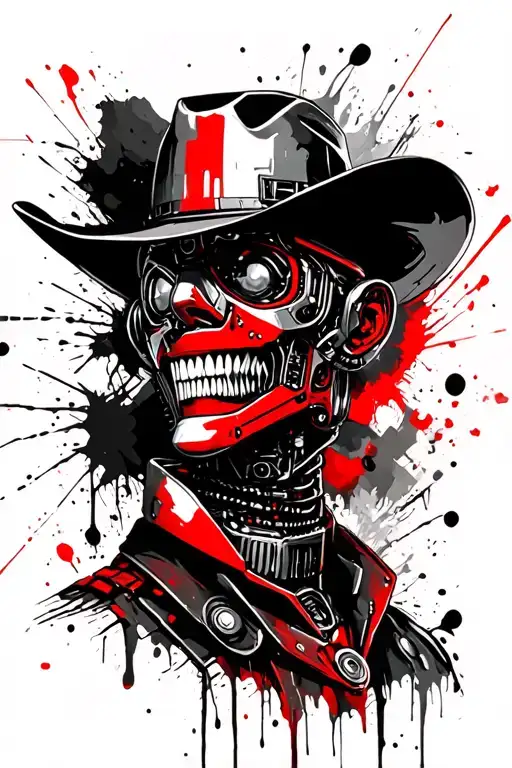 Bio Gempunk Cowboy Robot Mean Bandit