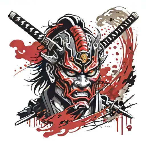 Japanese Oni Mask Katana