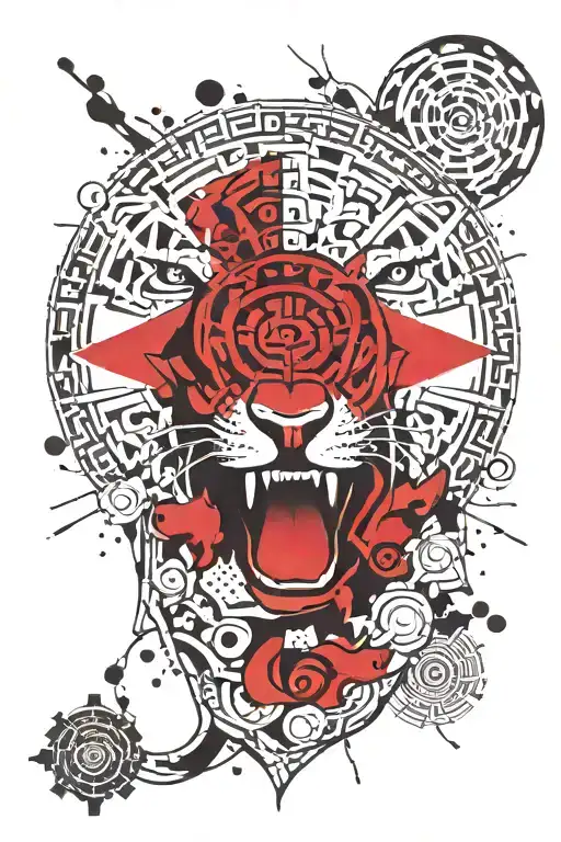 Aztec Jaguar Mayan Calendar Merging