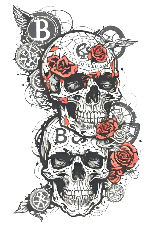 Bitcoin Skull Bmw Money On The Forearm