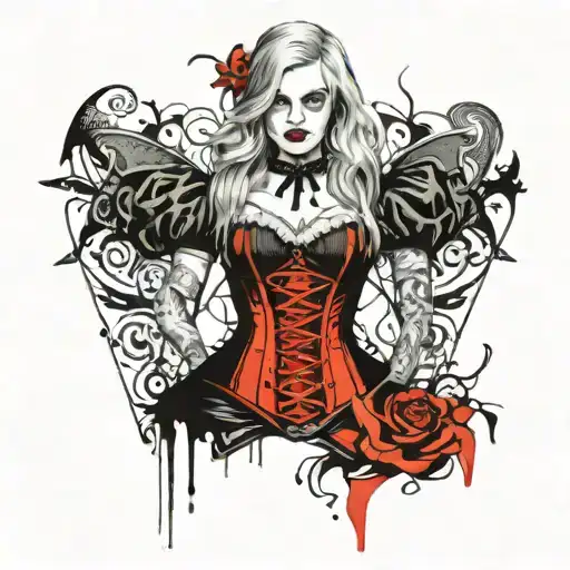 Sketch Alice In Wonderland Corset Dark Side