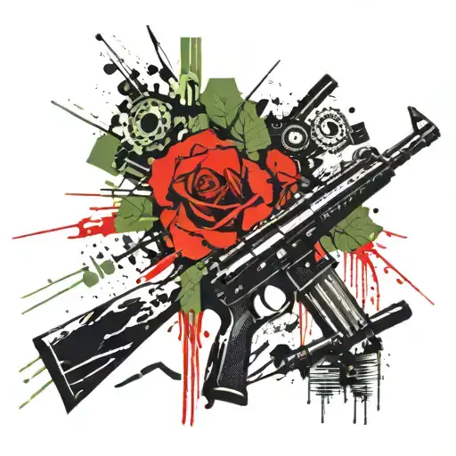 Intricate Broken Rifle Symbol Symbolizing Antimilitarism And Peace