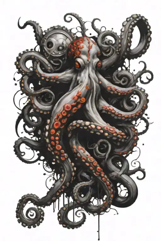 Octopus Wrapping Its Tentacles Around Arm