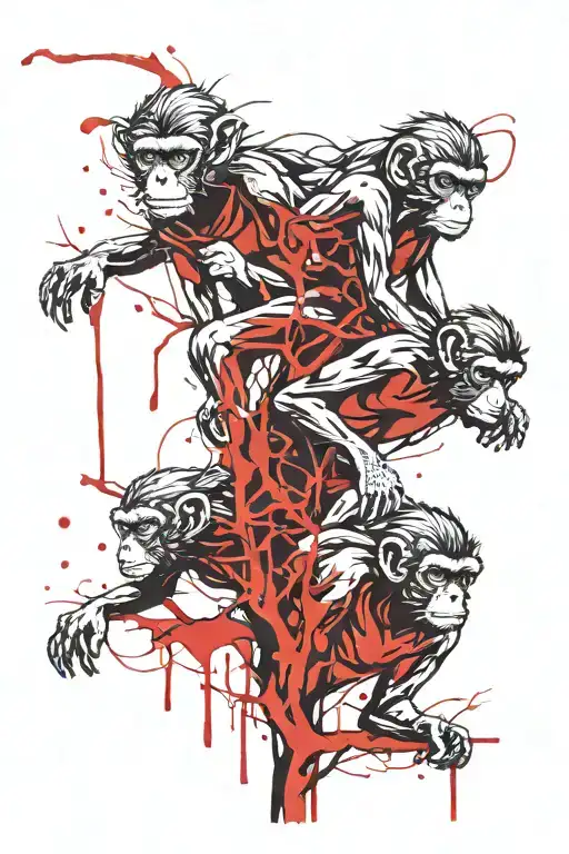 Tree Monkeys Representing The Personalities