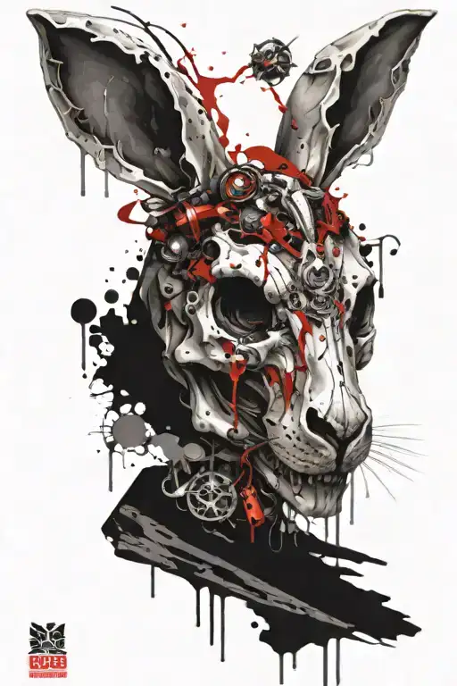 Rabbit Skull With Crystals