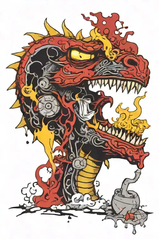 Dragon Bites Homer Simpson Smoking A Joint